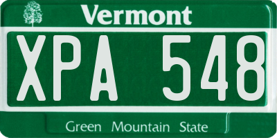 VT license plate XPA548