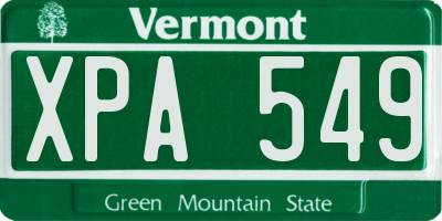 VT license plate XPA549