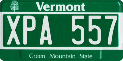 VT license plate XPA557
