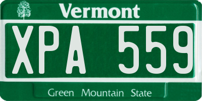 VT license plate XPA559