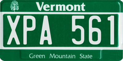 VT license plate XPA561