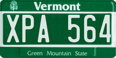 VT license plate XPA564