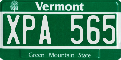 VT license plate XPA565