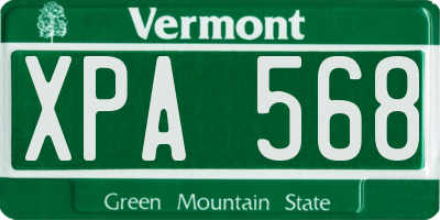 VT license plate XPA568