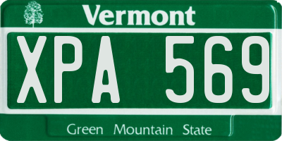 VT license plate XPA569