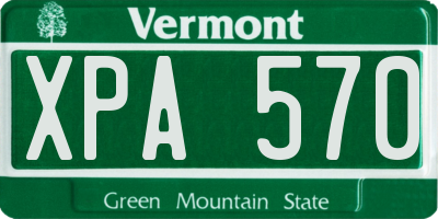 VT license plate XPA570