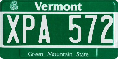 VT license plate XPA572