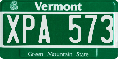 VT license plate XPA573