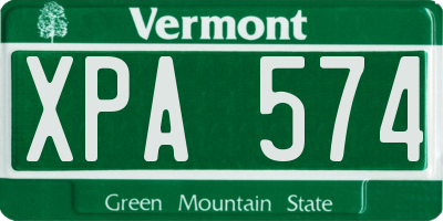 VT license plate XPA574
