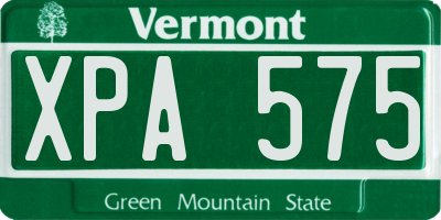 VT license plate XPA575