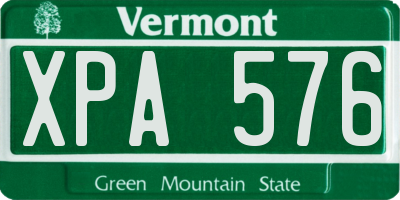 VT license plate XPA576