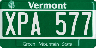 VT license plate XPA577