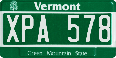 VT license plate XPA578
