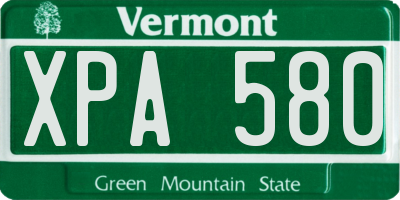 VT license plate XPA580