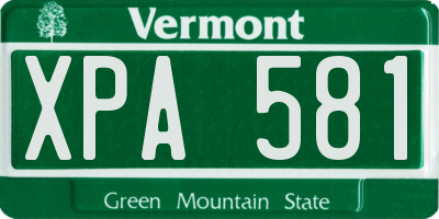 VT license plate XPA581