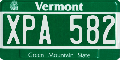 VT license plate XPA582