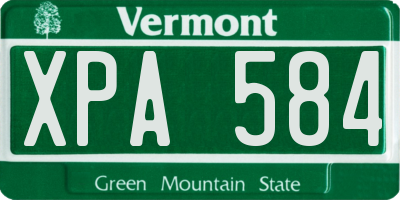 VT license plate XPA584