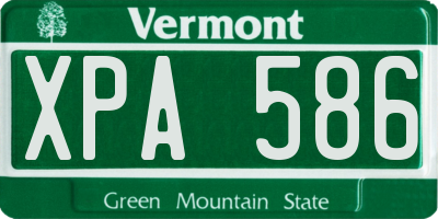 VT license plate XPA586