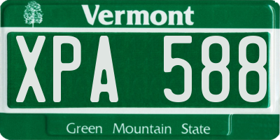 VT license plate XPA588