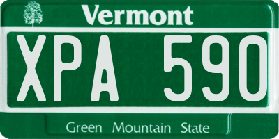 VT license plate XPA590