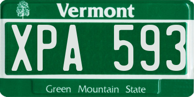 VT license plate XPA593