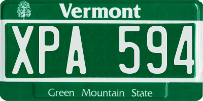 VT license plate XPA594