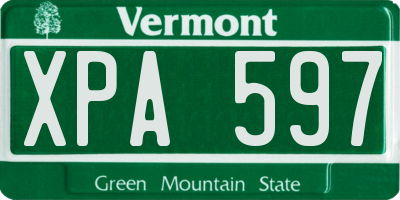 VT license plate XPA597