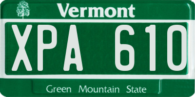 VT license plate XPA610