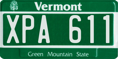 VT license plate XPA611
