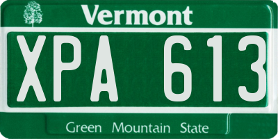VT license plate XPA613