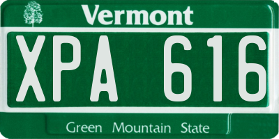 VT license plate XPA616