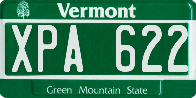 VT license plate XPA622