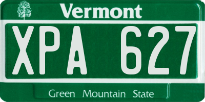 VT license plate XPA627