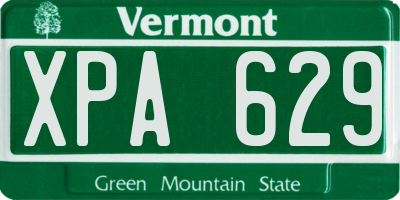 VT license plate XPA629