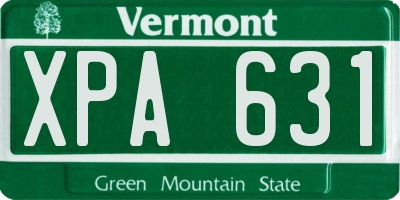 VT license plate XPA631