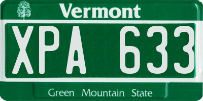 VT license plate XPA633
