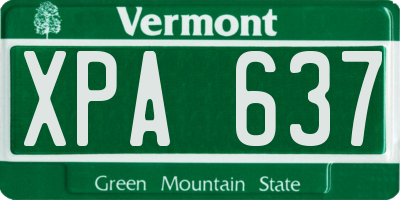 VT license plate XPA637