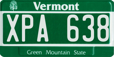 VT license plate XPA638