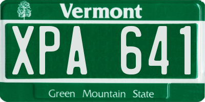 VT license plate XPA641