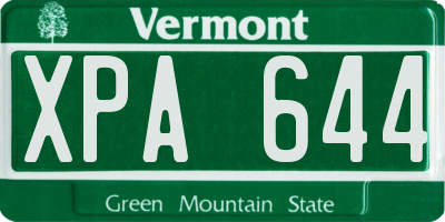 VT license plate XPA644