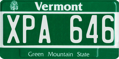 VT license plate XPA646