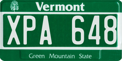 VT license plate XPA648