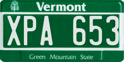 VT license plate XPA653