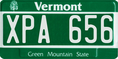 VT license plate XPA656