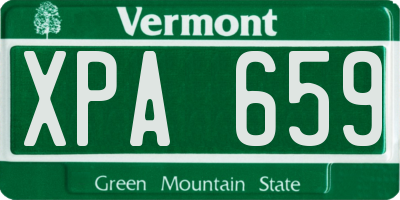 VT license plate XPA659