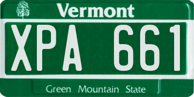 VT license plate XPA661