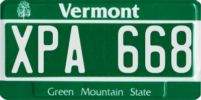VT license plate XPA668