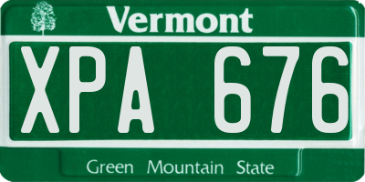 VT license plate XPA676