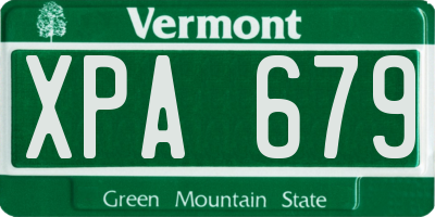 VT license plate XPA679