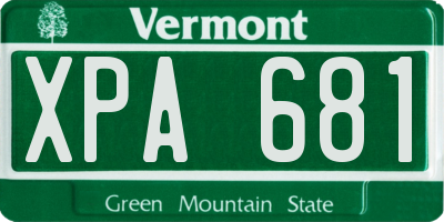 VT license plate XPA681